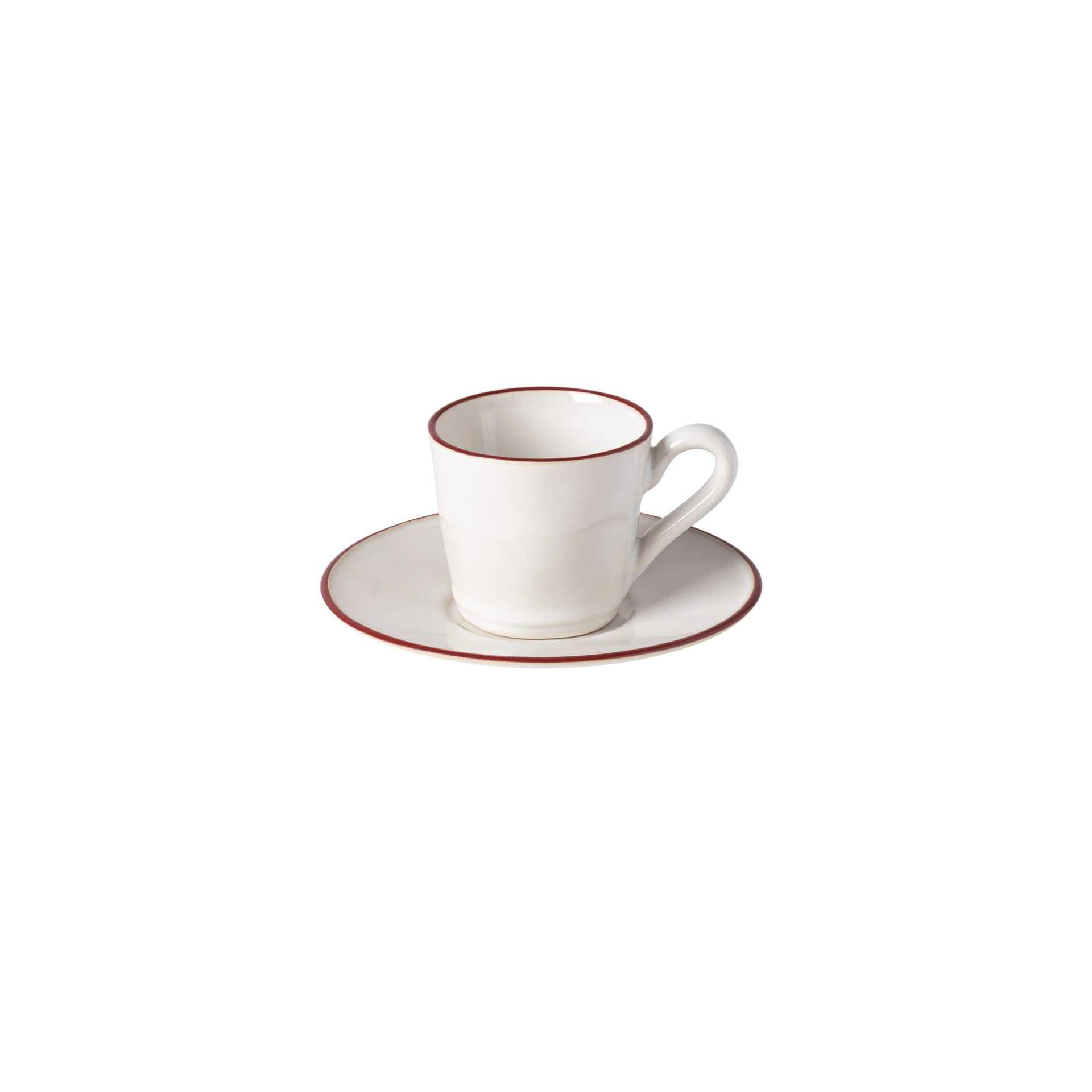 Beja  Teetasse mit Untertasse 0,19 L ATCS01 weiß-rot