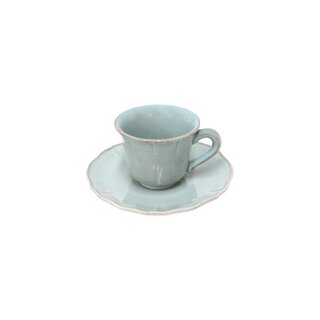 Teetasse mit Unterteller turquoise